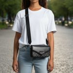 Τσάντα Πορτοφόλι Χιαστί με Χοντρό Λουρί - Total Black - Image 2