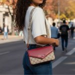 Τσάντα Πορτοφόλι Χιαστί με Χοντρό Λουρί - Κόκκινο