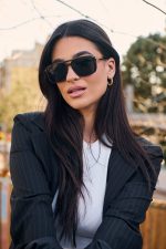 Γυαλιά Ηλίου Μεταλλικά με Χρυσό-Μαύρο Σκελετό & Μαύρο Φακό - Image 3