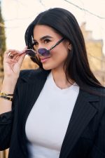 Γυαλιά Ηλίου Μεταλλικά με Χρυσό-Μαύρο Σκελετό & Μπλε Φακό - Image 3