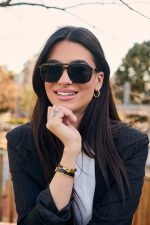 Γυαλιά Ηλίου Μεταλλικά με Χρυσό-Μαύρο Σκελετό & Μαύρο Φακό - Image 2