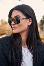 Γυαλιά Ηλίου Μεταλλικά με Χρυσό-Μαύρο Σκελετό & Μαύρο Φακό