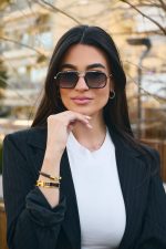 Γυαλιά Ηλίου Μεταλλικά με Χρυσό-Μαύρο Σκελετό & Μαύρο Ντεγκραντέ Φακό