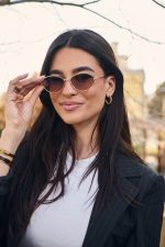 Γυαλιά Ηλίου Μεταλλικά με Χρυσό Σκελετό & Καφέ Φακό