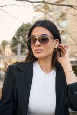 Γυαλιά Ηλίου Μεταλλικά με Γκρι Σκελετό & Γκρι Ντεγκραντέ Φακό