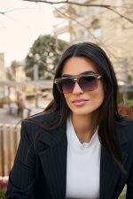 Γυαλιά Ηλίου Μεταλλικά με Γκρι Σκελετό & Γκρι Ντεγκραντέ Φακό - Image 2