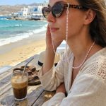 αλύσιδα γυαλιών με περλίτσες ροζ
