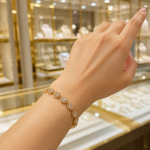Βραχιόλι Ριβιέρα με Οβάλ Ζιργκόν - Χρυσό